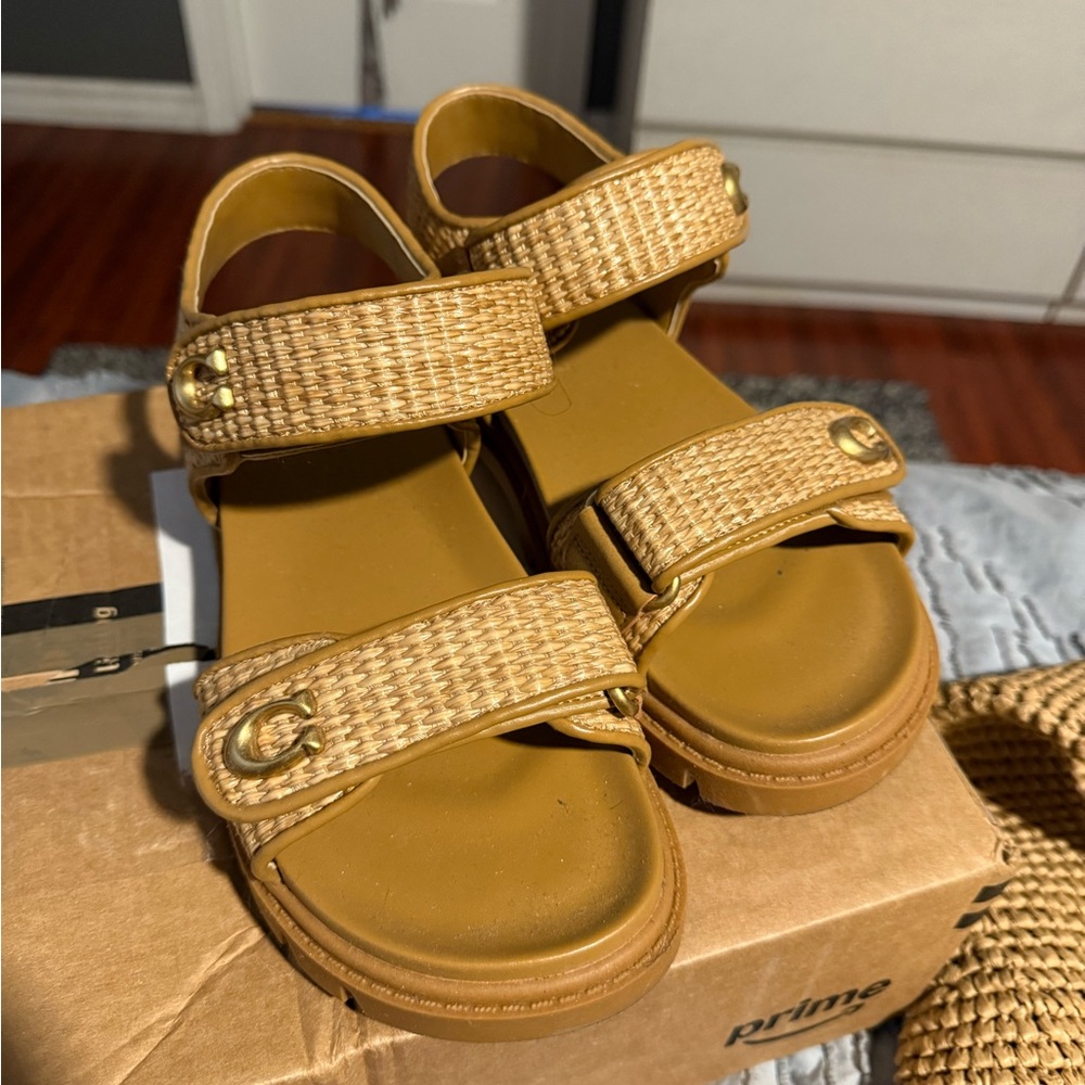 Coach straw Brynn sandals